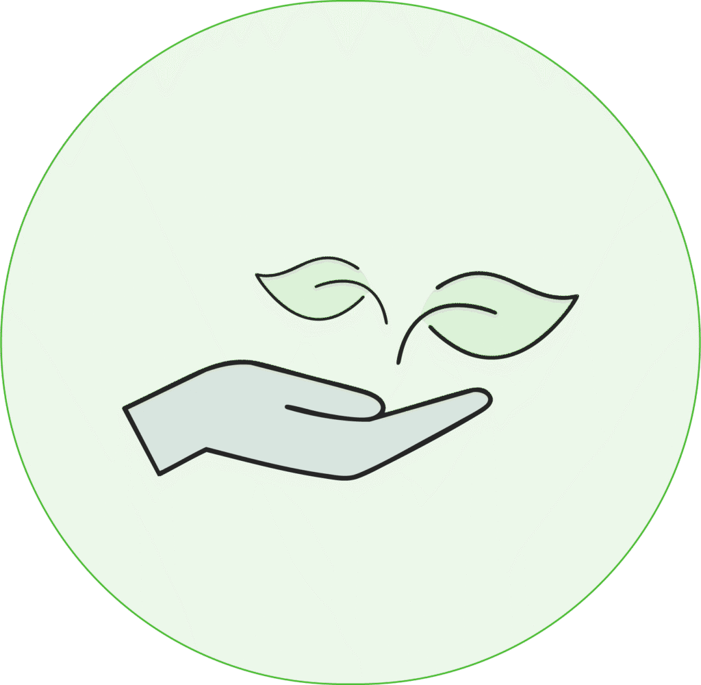 Hand with leaf