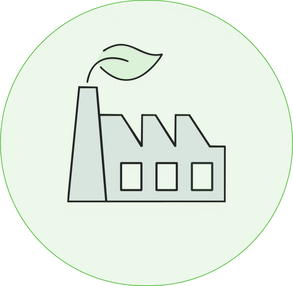 Factory with leaf
